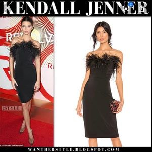 LPA Kendall Jenner Black Feather Dress